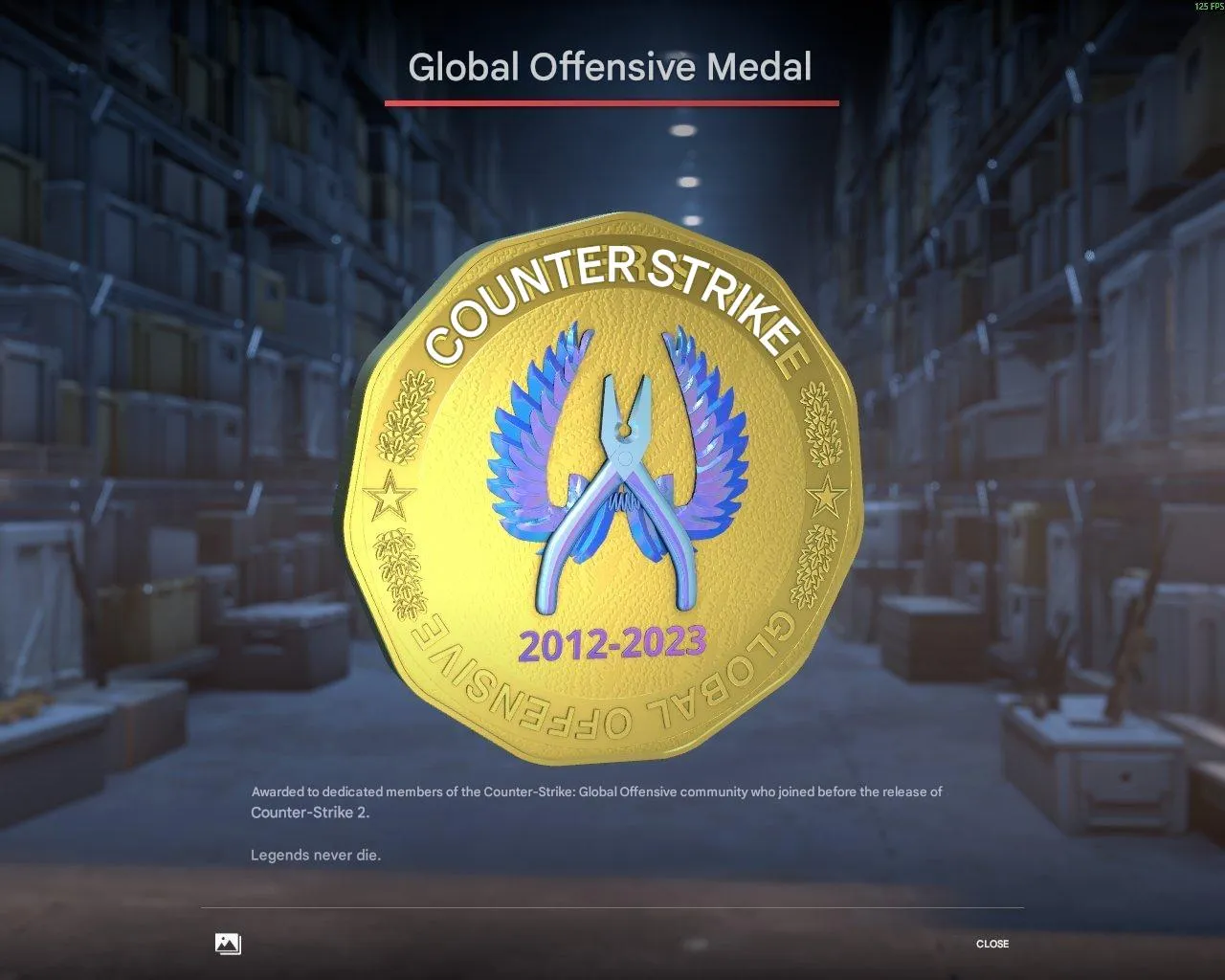 CS273 Prime Account 800+ Hours, Diamond Operation Broken Fang Coin, Premier Season One Medal, Global Offensive Badge, 2024 Service Medal 